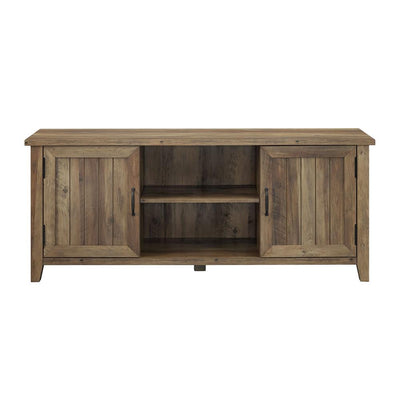 Walker Edison 58 in. Modern Farmhouse TV Stand W58CS2DRO, farmhouse media console front view