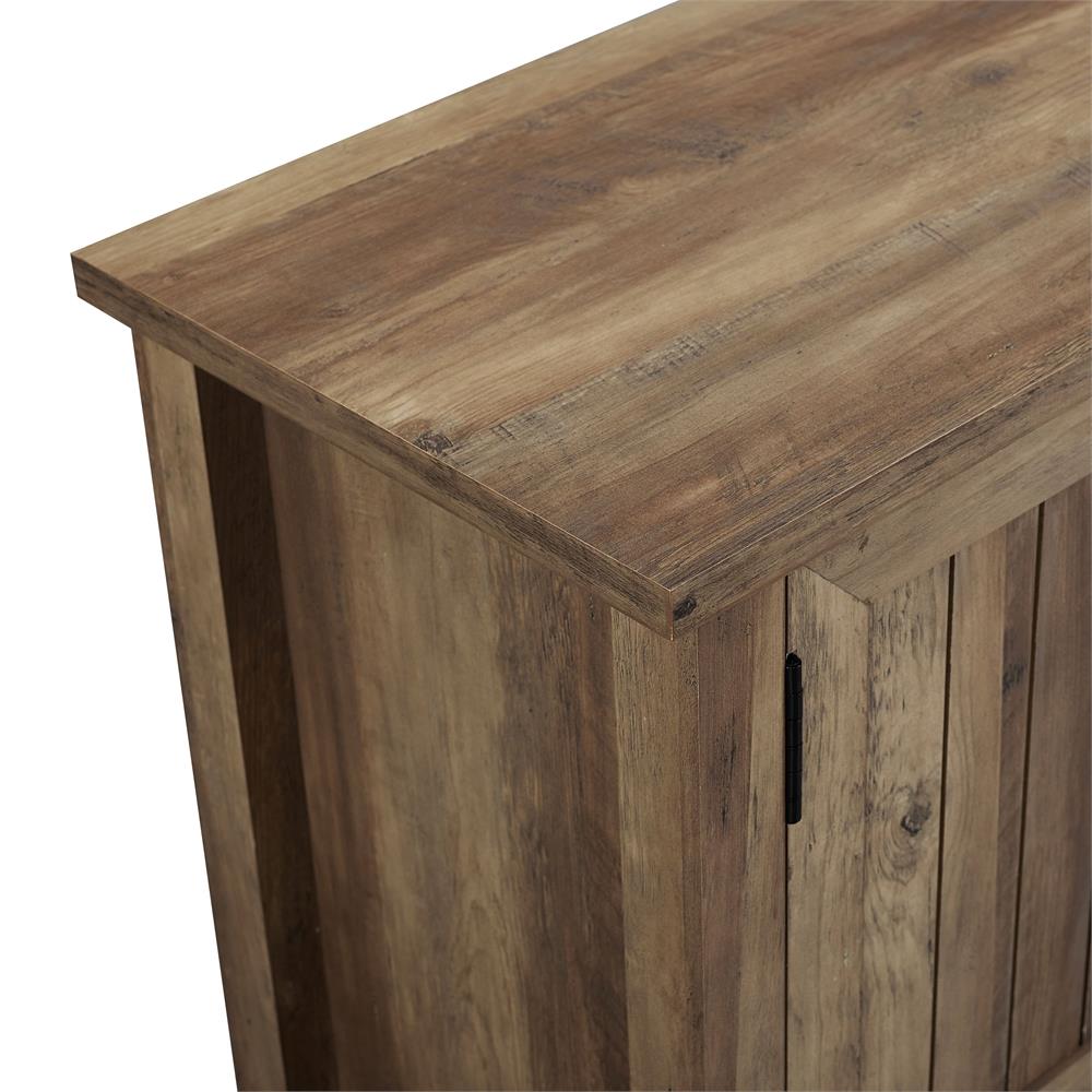 Walker Edison 58 in. Modern Farmhouse TV Stand W58CS2DRO, farmhouse media console wood finish top corner