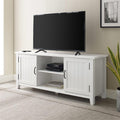 Walker Edison 58 in. Grooved Door TV Console (Solid White) W58CS2DSW