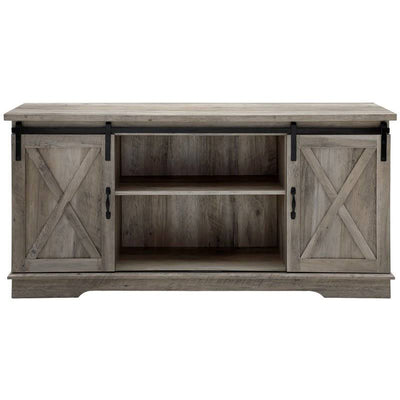 Walker Edison 58 in. Modern Farmhouse Wood TV Stand (Rustic Oak) W58SBDRO