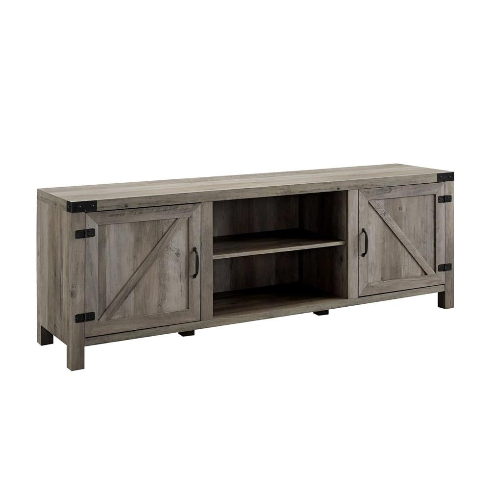 Walker Edison 70 in. Modern Farmhouse TV Stand W70BDSDGW, farmhouse media console front view