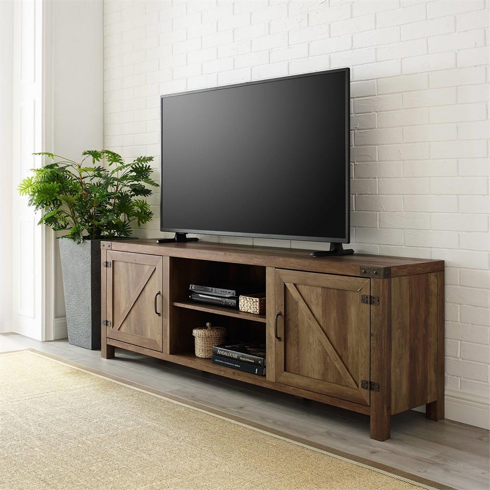 Walker Edison 70 in. Modern Farmhouse TV Stand (Rustic Oak ) W70BDSDRO
