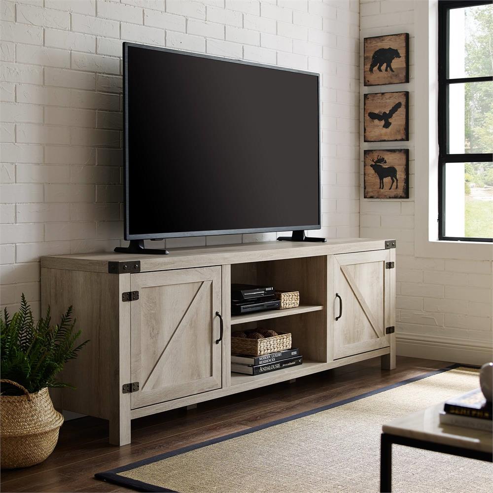 Walker Edison 70 in. Modern Farmhouse TV Stand (White Oak ) W70BDSDWO