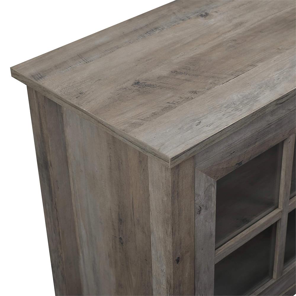 Walker Edison 70 in. Farmhouse Wood TV Stand W70CSGDGW, media console wood finish detail