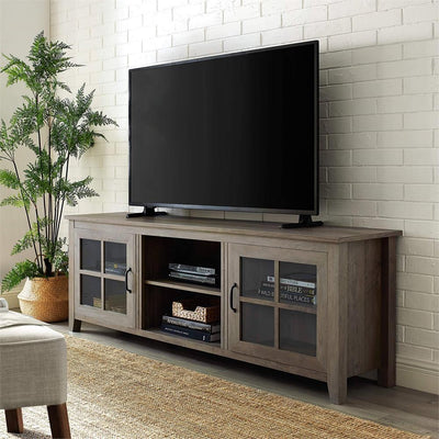 Walker Edison 70 in. Farmhouse Wood TV Stand (Grey Wash ) W70CSGDGW