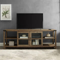 Walker Edison 70 in. Farmhouse Metal X TV Stand (Reclaimed Barnwood) W70MX2DRO
