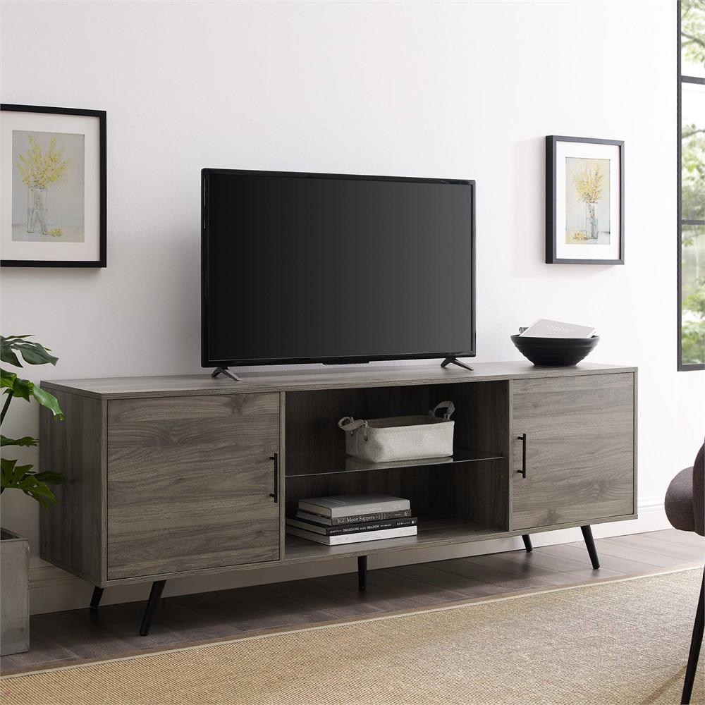 Walker Edison 70 in. Mid-century  Modern TV Stand (Slate Grey) W70NORSG