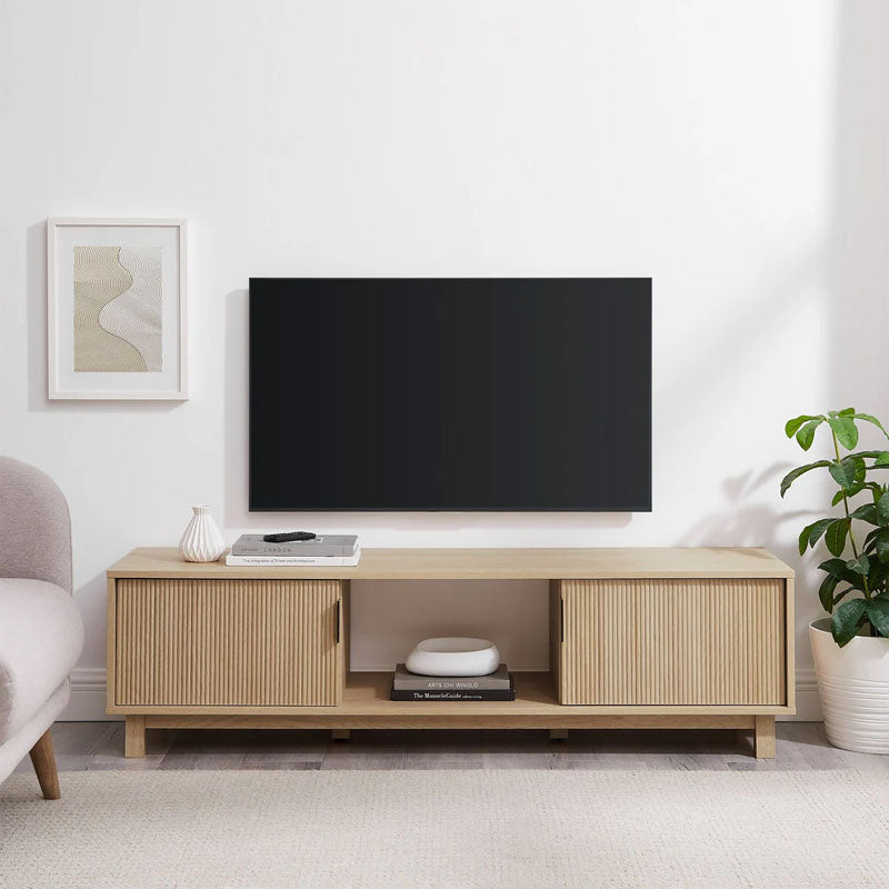 Walker Edison Reema Arundo Scandinavian Reeded TV Stand ARUM2FCO