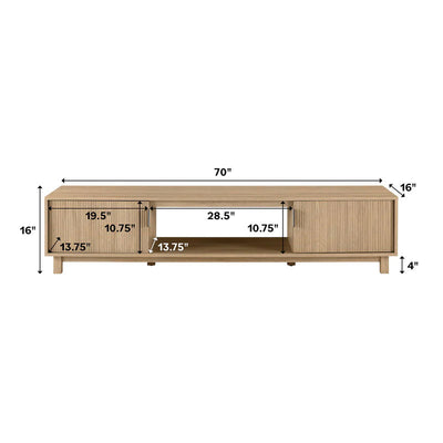 Walker Edison Reema Arundo Scandinavian Reeded TV Stand ARUM3FCO, media console dimensions diagram