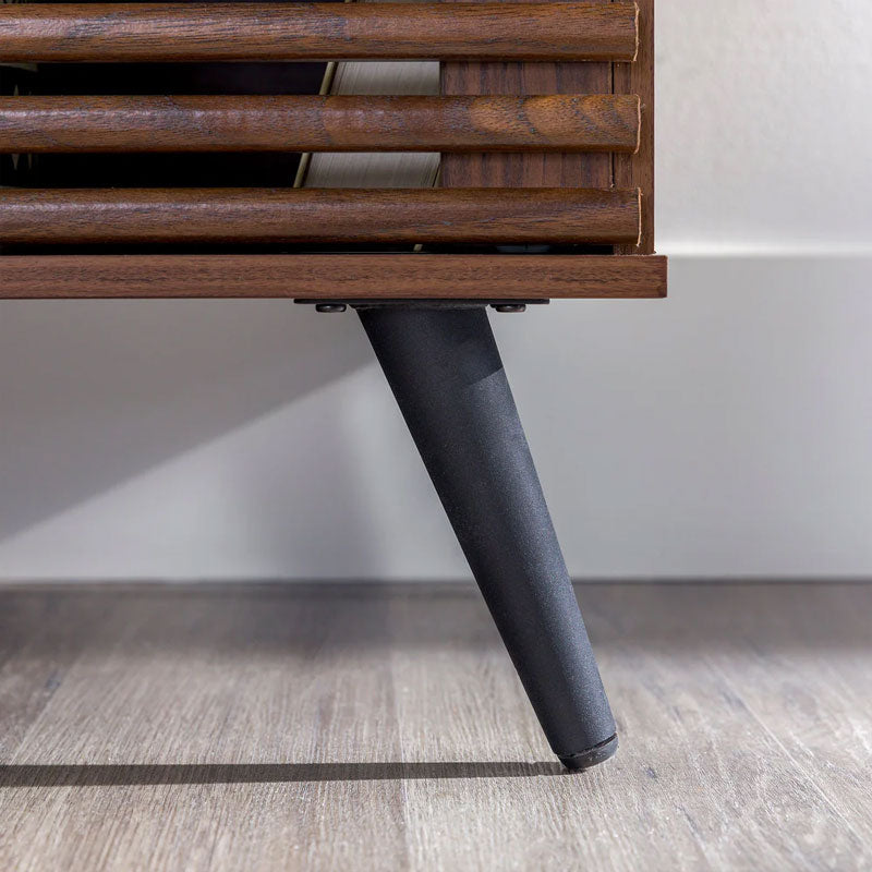 Walker Edison Havana Sliding Door Drawer Sideboard/TV Stand BU59HAV4DREBDW, tapered metal leg detail