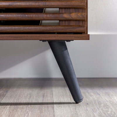 Walker Edison Havana Sliding Door Drawer Sideboard/TV Stand BU59HAV4DREBDW, tapered metal leg detail