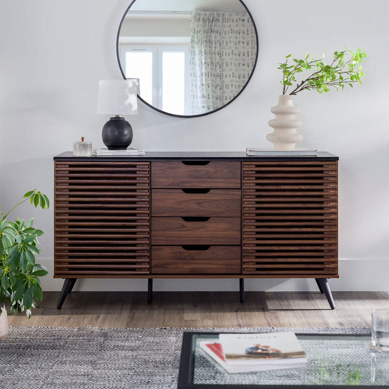 Walker Edison Havana Sliding Door Sideboard TV Stand BU59HAV4DREBDW