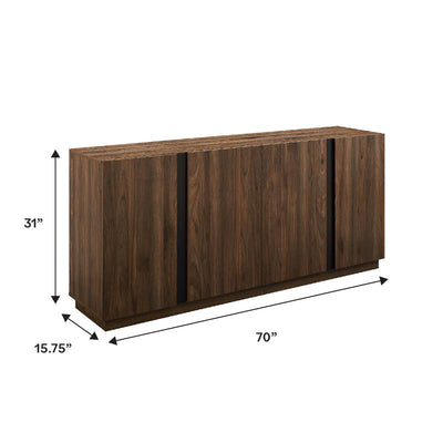 Walker Edison Kacie Modern Sideboard/TV Stand BU70KCSBSG, walnut sideboard dimensions diagram
