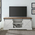 Walker Edison Sliding Barn Door TV Stand (70 inch, Oak, White) W70SBDROBRW