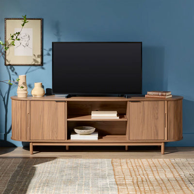 Walker Edison Chloe Modern Reeded TV Stand (70 in, Mocha) WECHL21704MO1