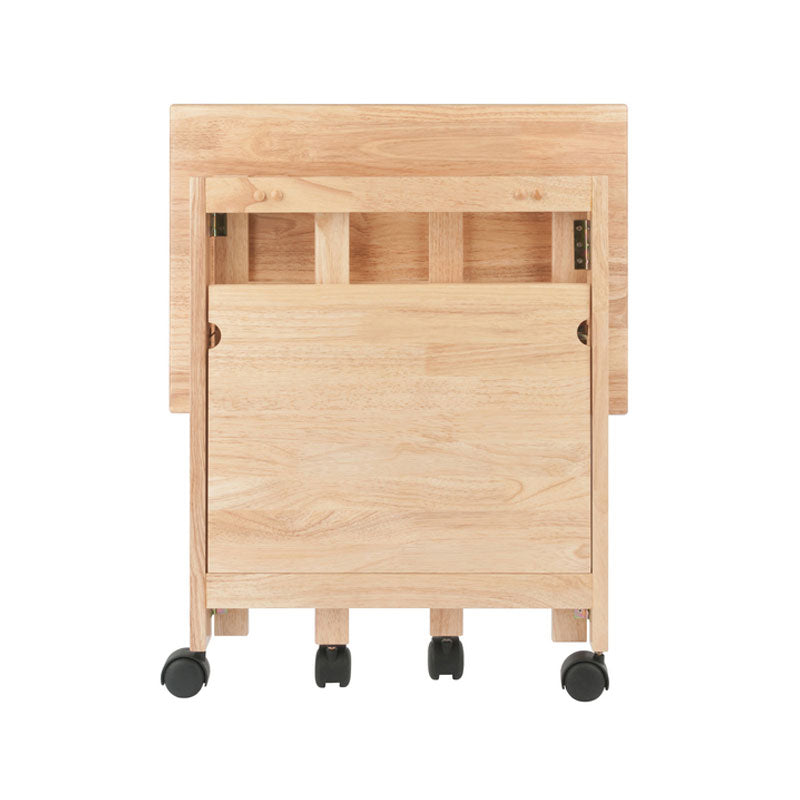 Winsome Wood Mission Printer Cart 81628, folding wood printer cart folded front view