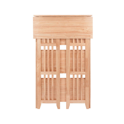 Winsome Wood Mission 4-Tier Folding Shelf 82427, wood media rack rear view
