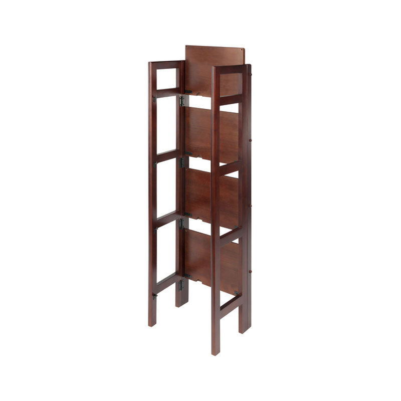 Winsome Wood 4 Tier Folding Shelf 94852, wood corner shelving unit front view