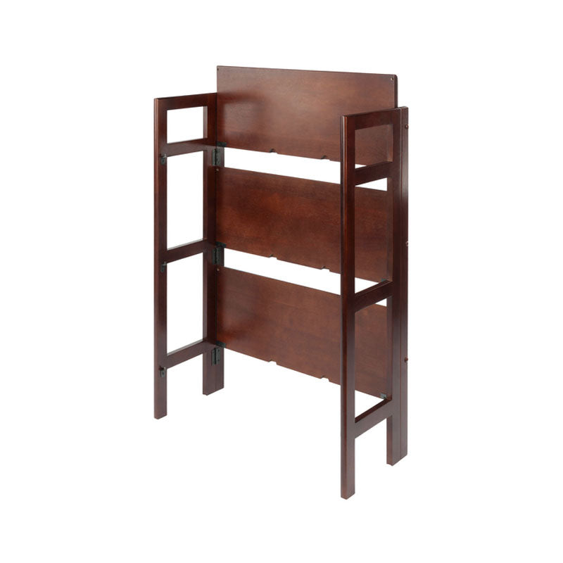 Winsome Wood 3 Tier Folding Shelf 94896, wood corner shelving unit rear view