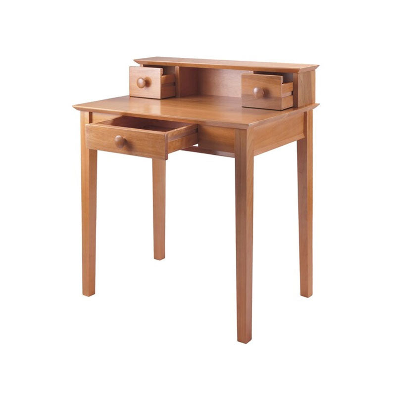 Winsome Wood Studio Writing Desk 99333, light wood writing desk, front perspective