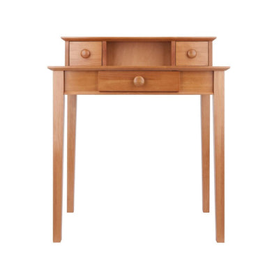 Winsome Wood Studio Writing Desk 99333, light wood writing desk, front view