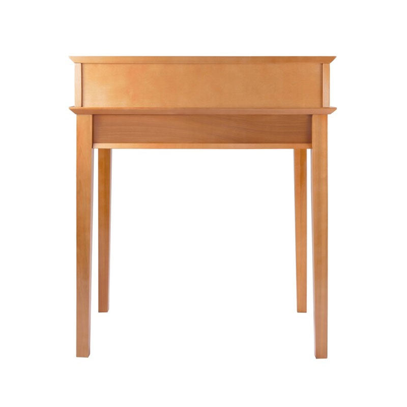 Winsome Wood Studio Writing Desk 99333, light wood writing desk, rear view