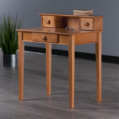 Winsome Wood Studio Writing Desk 99333, light wood writing desk in room