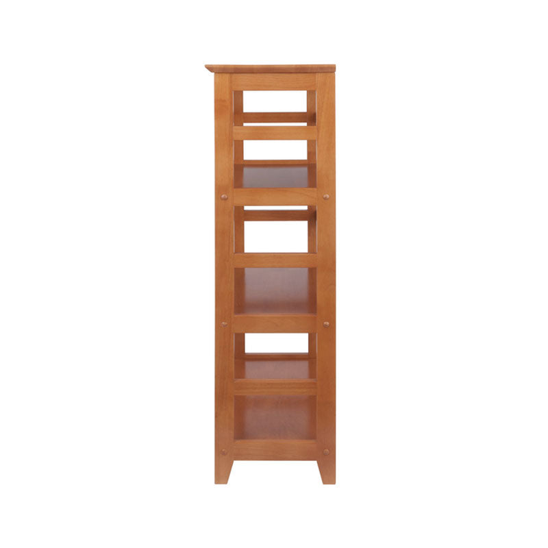 Winsome Wood Studio 4-Tier Bookshelf 99342, tall wooden media rack side view