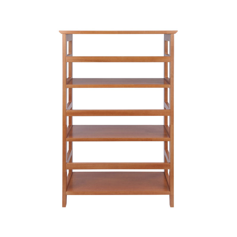 Winsome Wood Studio 4-Tier Bookshelf 99342, tall wooden media rack alternate front view