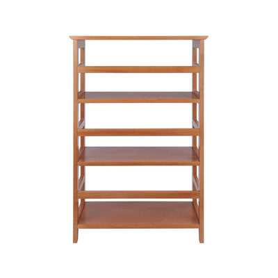 Winsome Wood Studio 4-Tier Bookshelf 99342, tall wooden media rack alternate front view