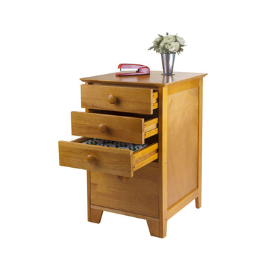 Winsome Wood Studio File Cabinet 99428, wood storage cabinet with drawers open