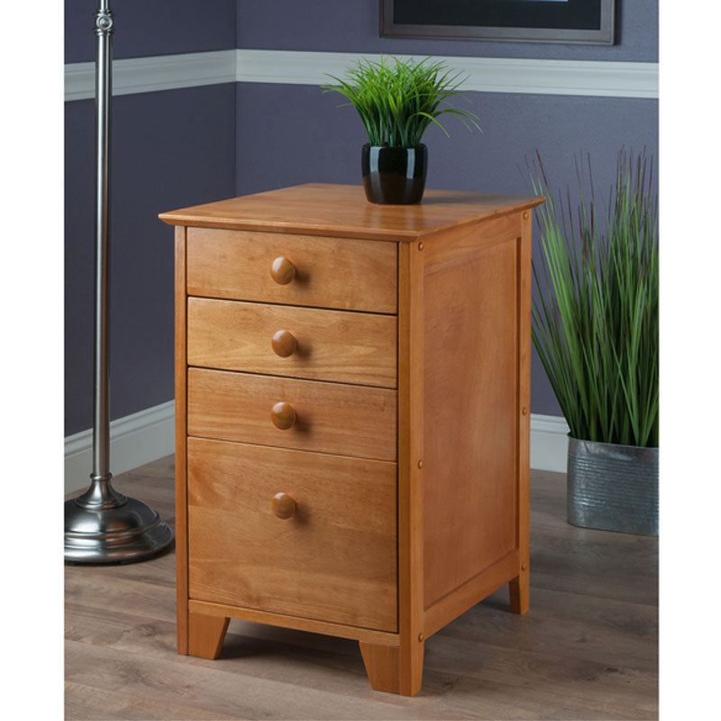Winsome Wood Studio File Cabinet 99428, wood storage cabinet in room setting
