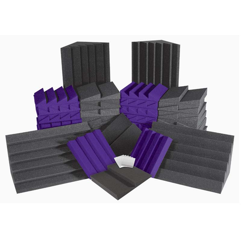 Auralex Acoustics Alpha-DST Roominator Sound Control Kit (Purple and Charcoal) ROOMADCHAPUR