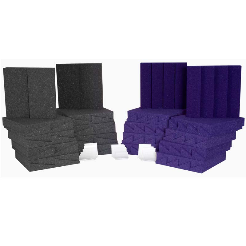 Auralex Acoustics Designer Series Roominators Sound Control Kit (Purple and Charcoal) D36PUR