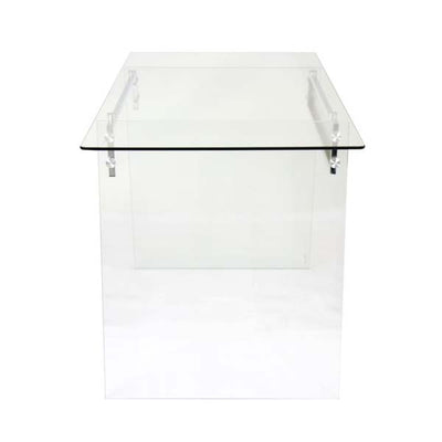 LumiSource Glacier Office Desk OFD-TM-GLACE, glass writing desk side view