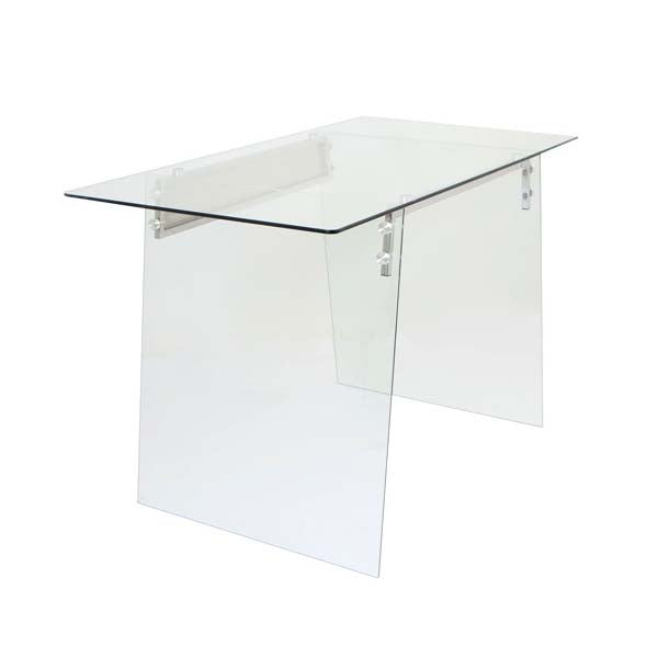 LumiSource Glacier Office Desk (Clear Glass) OFD-TM-GLACE
