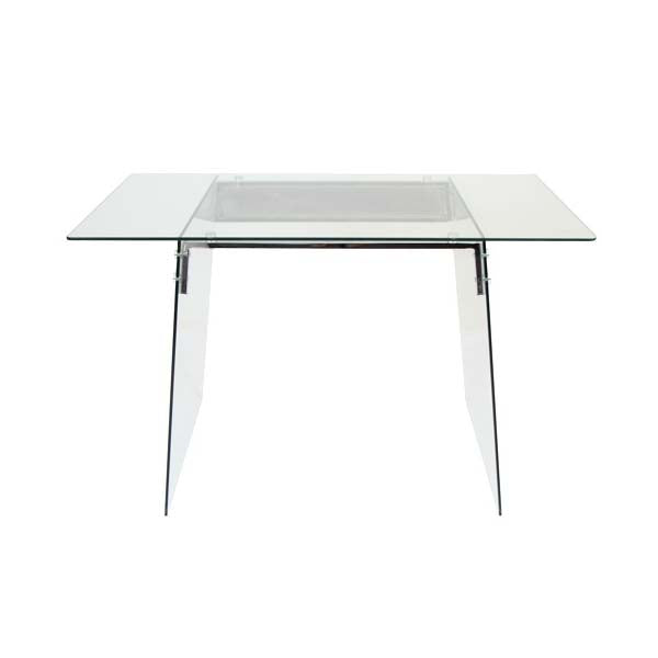 LumiSource Glacier Office Desk OFD-TM-GLACE, glass writing desk rear view