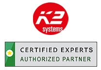 K2 Systems Certified Experts Authorized Partner badge featuring StandsandMounts.com as CERTIFIED EXPERTS AUTHORIZED PARTNER'.