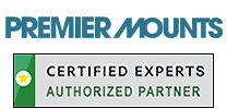 Premier Mounts brand logo showing partnership with StandsandMounts.com