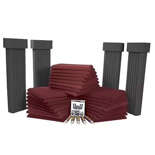 Auralex Acoustics SonoFlat Sound Control Complete Room System (Burgundy and Charcoal) SFS112BUR
