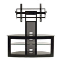 TransDeco Glass TV Stand with Mounting System for 35-65 inch Screens (Black) TD600B