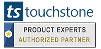 Touchstone TV Lift logo showing StandsandMounts.com as partner
