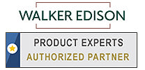 Walker Edison logo showing StandsandMounts.com as 'Product Experts' and 'Authorized Partner' 